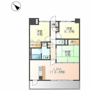 ファヴォール白壁【403号室】の間取り