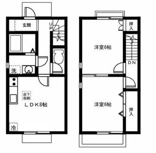 愛知県あま市新居屋江上田【テラスハウス】の間取り