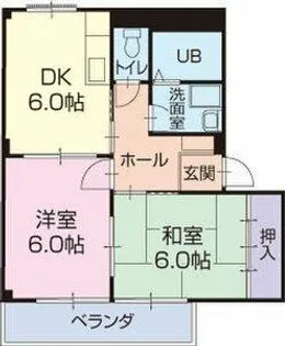 ハピネス西之坊【1階】の間取り