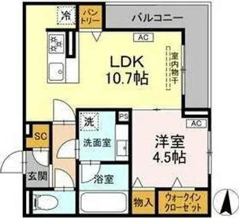 カリーノ姫宮【3階】の間取り
