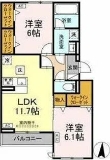 カリーノ姫宮【1階】の間取り