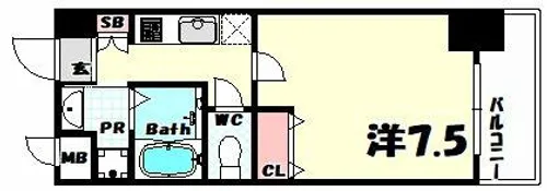 アドバンス神戸グルーブ【7階】の間取り