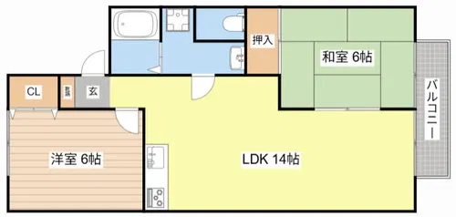 パストラル瀬田【102号室】の間取り