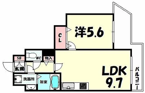 アミーグランコート三宮【4階】の間取り