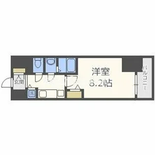 プライムアーバン御堂筋本町【1403号室】の間取り