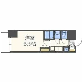 プライムアーバン御堂筋本町【1105号室】の間取り