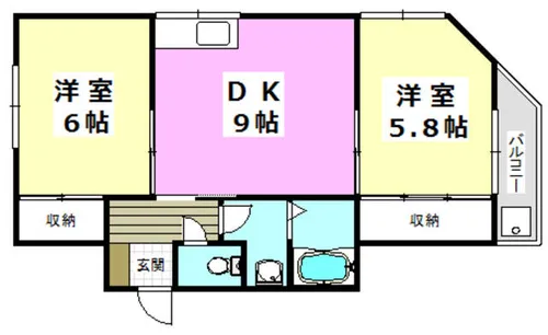 フレンドコーポさわらぎ【3階】の間取り