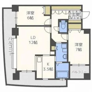 クリーンサッポロ医大西【4階】の間取り