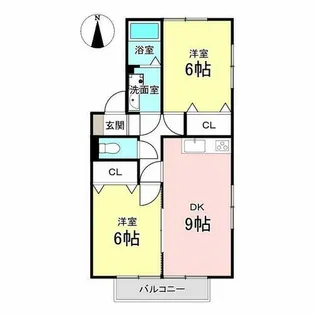 インペリアル浦里B【1階】の間取り