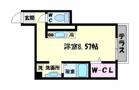スカイコート鶴橋【1階】の間取り