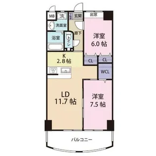 メゾンド・ファミーユ門司港【502号室】の間取り