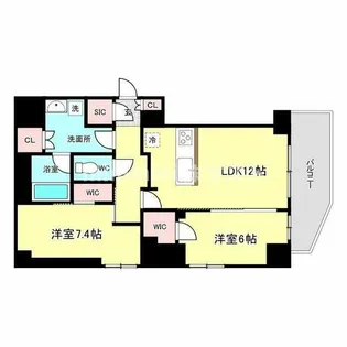 ノアレ北堀江【4階】の間取り