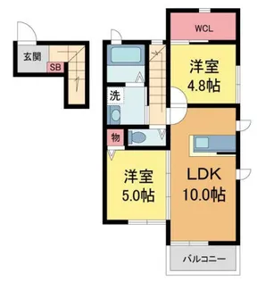 桜コートII【2階】の間取り