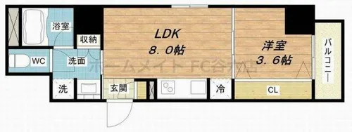 トモ南堀江【9階】の間取り