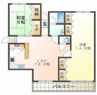 アルペンローズ東多聞【1階】の間取り