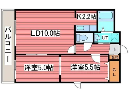 2LDKの間取り画像