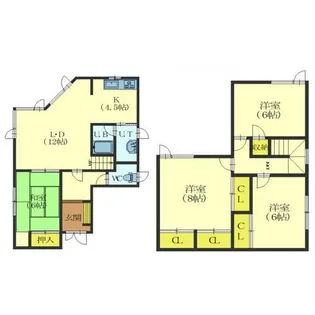 北海道北斗市七重浜4丁目【一戸建】の間取り