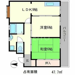ウエストハイツ【1階】の間取り