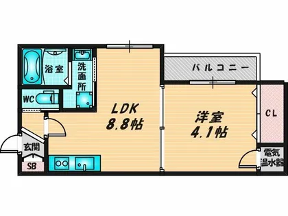 グリッター長田【3階】の間取り