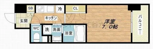 セレニテ心斎橋グランデ【4階】の間取り