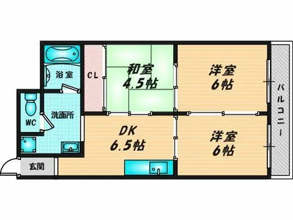 リアライズ住道南【6階】の間取り