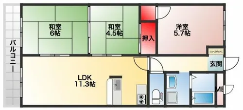 エレガントライフマンション【201号室】の間取り