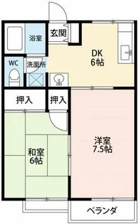 グリーンハイツB【202号室】の間取り