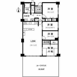 御影ガーデンハイツA棟【4階】の間取り