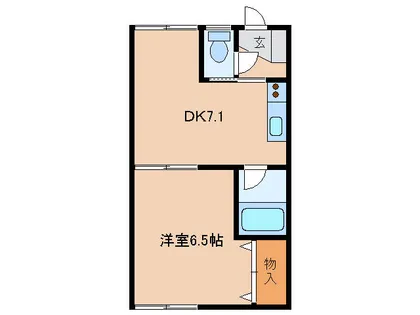 レッドリバータカサ【F号室】の間取り