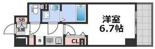 セレニテ心斎橋グランデ【13階】の間取り