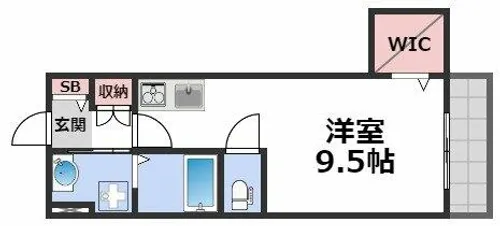 クリエオーレ桃谷【1階】の間取り