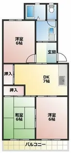 野白ガーデンハイツ【303号室】の間取り