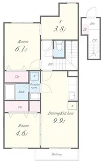JCタウン1番館【2階】の間取り