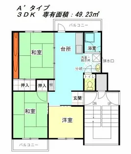 公社賃貸SMALIO 柱本【3-506号室】の間取り