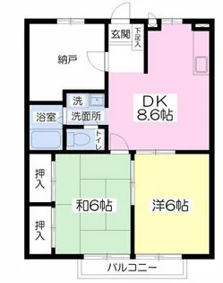 リベラル深阪B【2階】の間取り