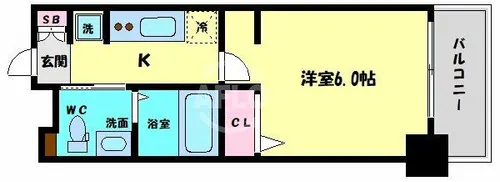 エステムプラザ大手前エヴァース【2階】の間取り