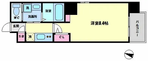 ウエンズ大阪城北【9階】の間取り