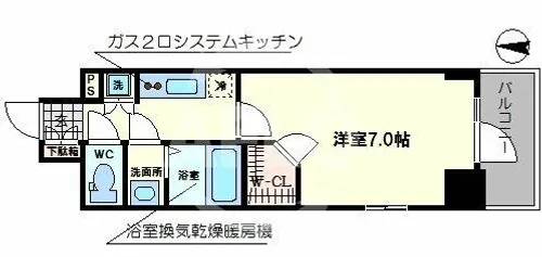 エスリード心斎橋ラグジェ【6階】の間取り