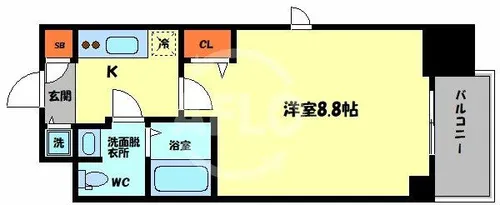スワンズ谷町セントシティ【6階】の間取り