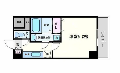 エスリード松屋町グレイス【8階】の間取り