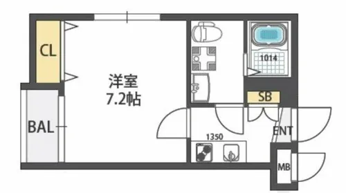 ドゥエリング関目【3階】の間取り