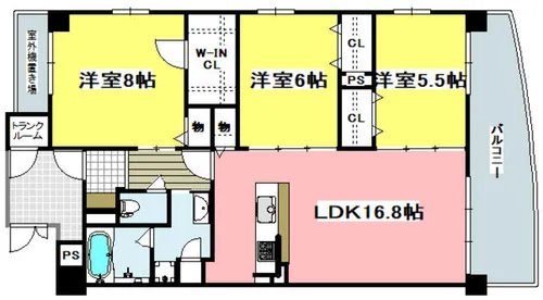 イーストコートアイ別院町【6階】の間取り