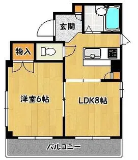 グランディール夢野【4階】の間取り