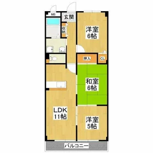 ウエストコート(野尻町)【3階】の間取り