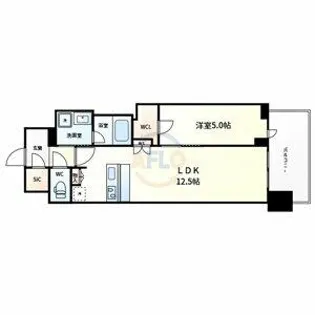スプランディッド本町グラン【6階】の間取り