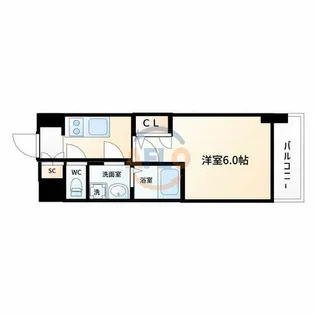 エスリード弁天町ルシェンテ【10階】の間取り