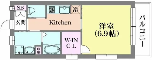 ラムール下三条【3階】の間取り