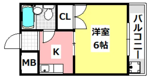バンブーハイツ【202号室】の間取り