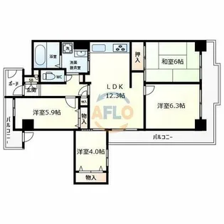 南海シティハイツ住之江Ⅱ【5階】の間取り