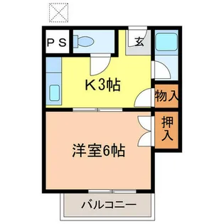 奥山ハイツC棟【202号室】の間取り